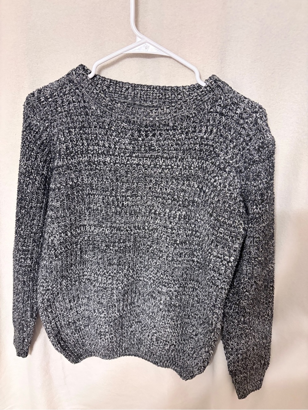 Eddie Bauer Lounge Around Pullover in Marled White Black